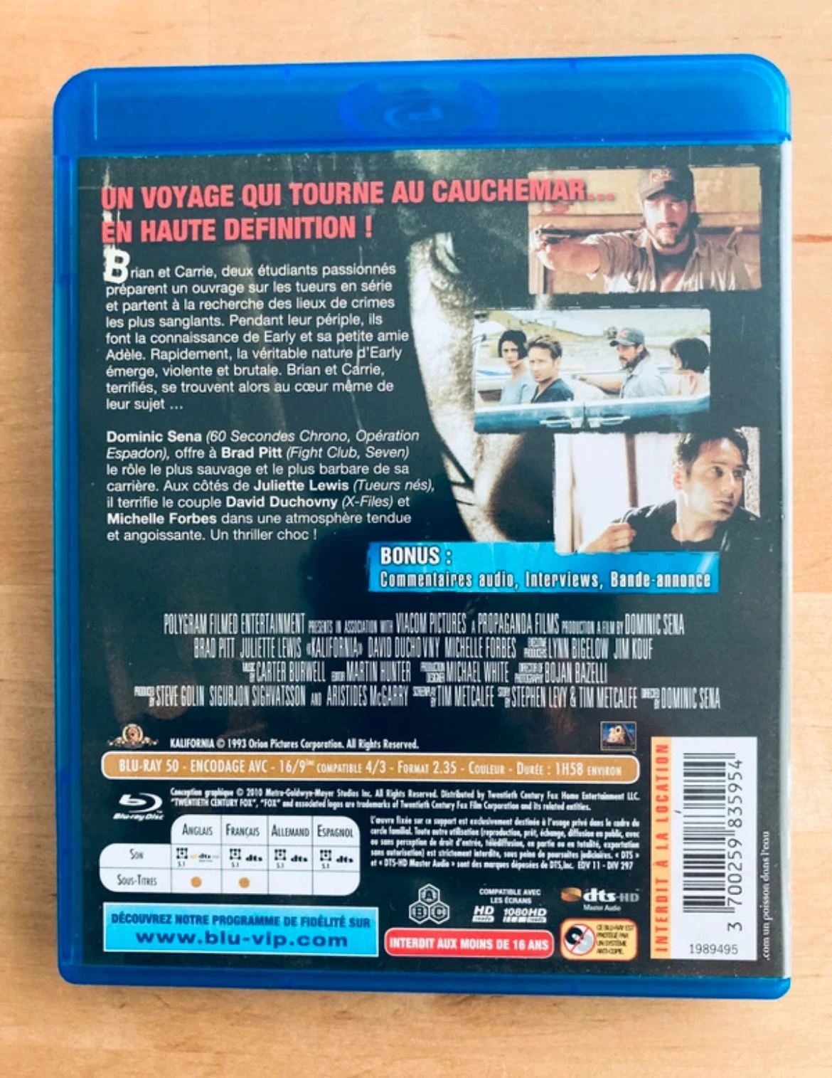 Blu-ray Kalifornia Brad Pitt. – photo 3